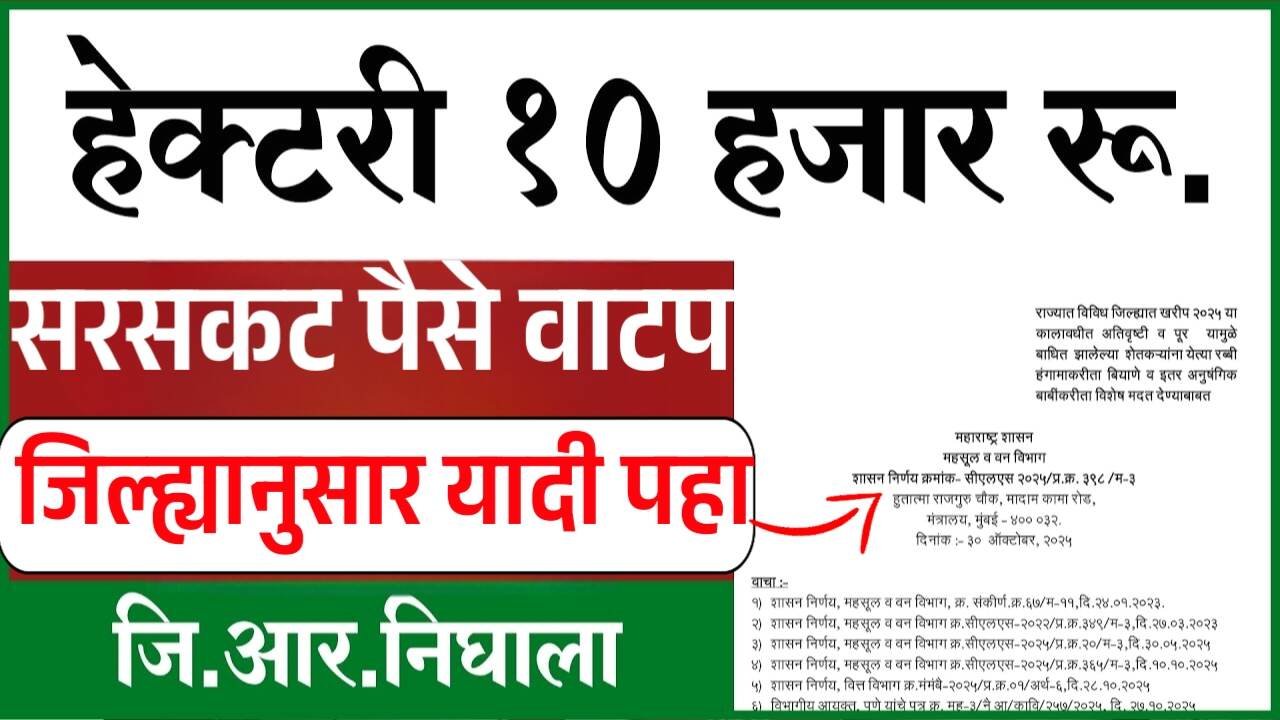 सरसकट हेक्टरी 10,000 रुपये रब्बी अनुदान वाटप सुरू; तुम्हाला आले का? येथे पहा Rabi Anudan 2025